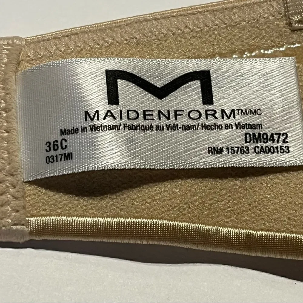 Maidenform Bra Beige Strapless Multiway Size 36C - Picture 4 of 10
